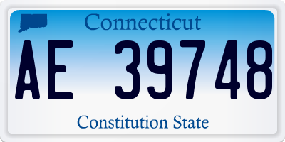 CT license plate AE39748
