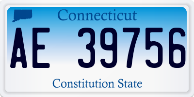 CT license plate AE39756