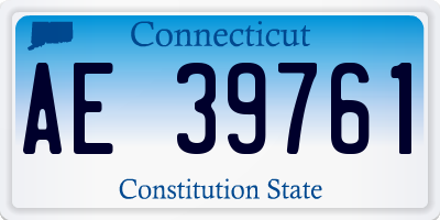 CT license plate AE39761