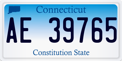 CT license plate AE39765