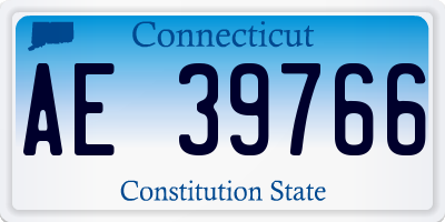 CT license plate AE39766
