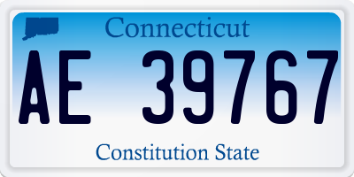 CT license plate AE39767