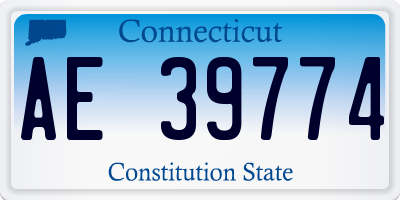CT license plate AE39774