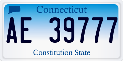 CT license plate AE39777