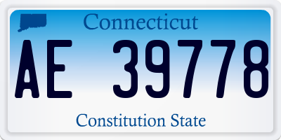 CT license plate AE39778