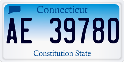 CT license plate AE39780