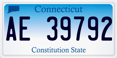 CT license plate AE39792