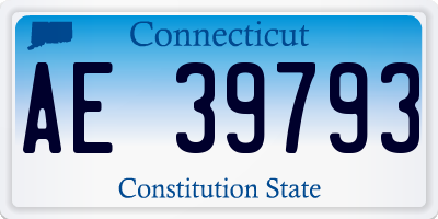 CT license plate AE39793