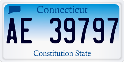 CT license plate AE39797