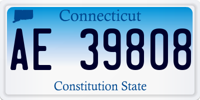CT license plate AE39808
