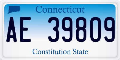 CT license plate AE39809