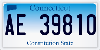 CT license plate AE39810