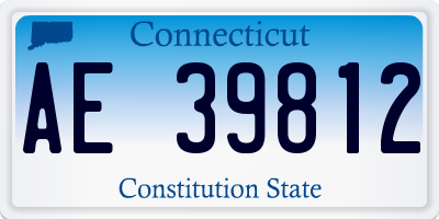 CT license plate AE39812
