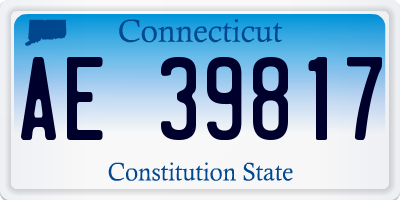 CT license plate AE39817