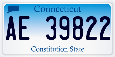 CT license plate AE39822