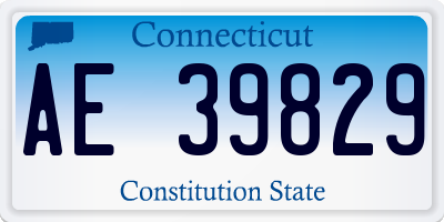 CT license plate AE39829