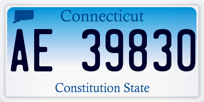 CT license plate AE39830