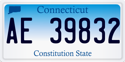 CT license plate AE39832