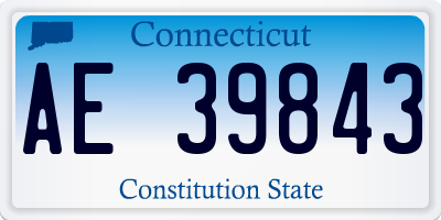 CT license plate AE39843