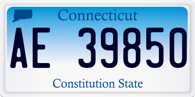 CT license plate AE39850