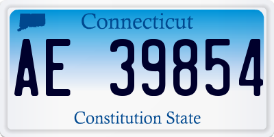 CT license plate AE39854