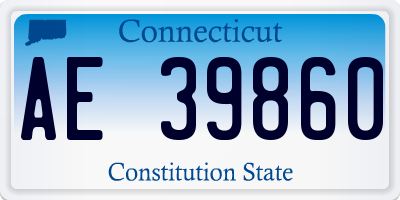 CT license plate AE39860