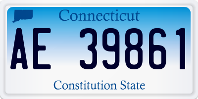 CT license plate AE39861