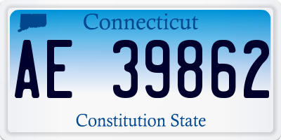 CT license plate AE39862