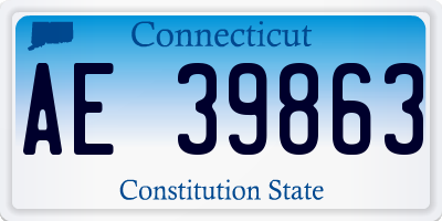 CT license plate AE39863