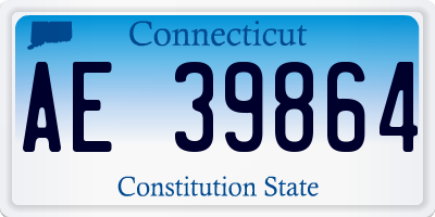 CT license plate AE39864