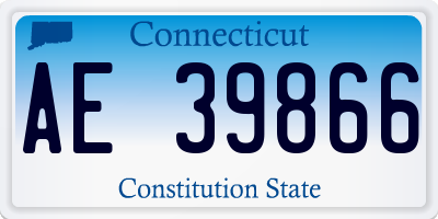 CT license plate AE39866