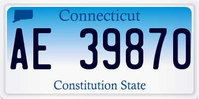 CT license plate AE39870
