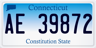 CT license plate AE39872