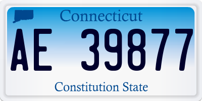CT license plate AE39877