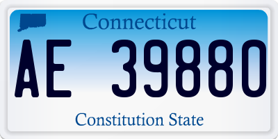 CT license plate AE39880
