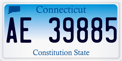 CT license plate AE39885