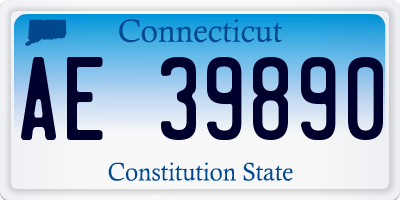 CT license plate AE39890