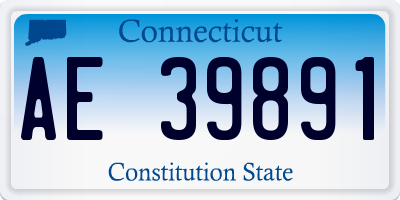CT license plate AE39891