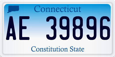 CT license plate AE39896