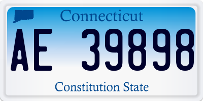CT license plate AE39898