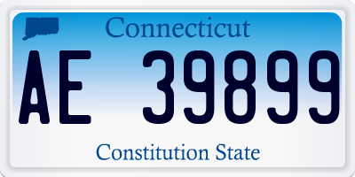 CT license plate AE39899