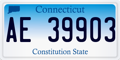 CT license plate AE39903