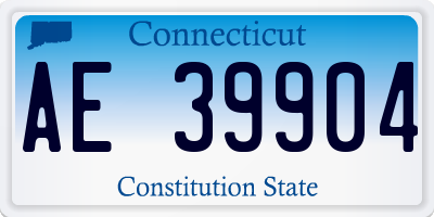 CT license plate AE39904