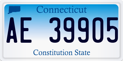 CT license plate AE39905