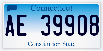 CT license plate AE39908