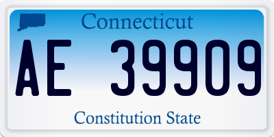 CT license plate AE39909