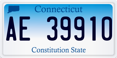 CT license plate AE39910
