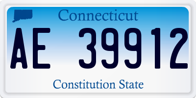 CT license plate AE39912