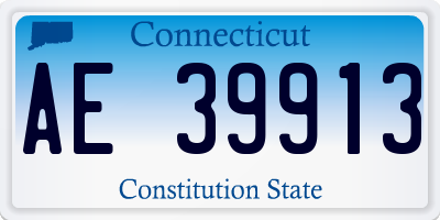 CT license plate AE39913