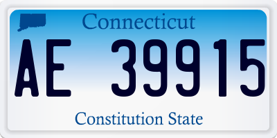 CT license plate AE39915